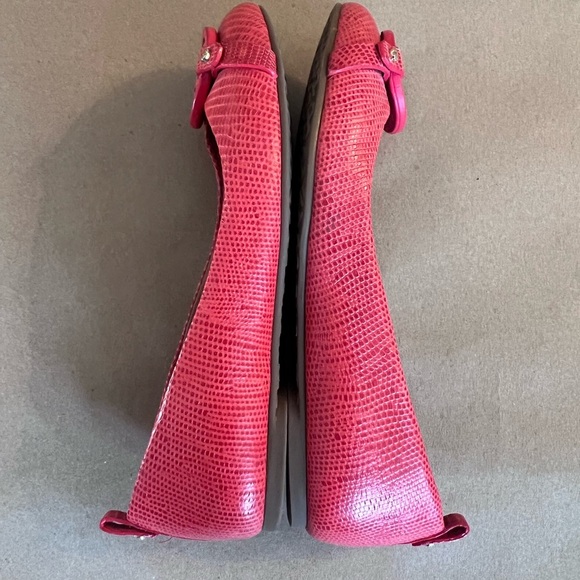 Tory Burch Mini Miller Ballet Flat Melon Micro Tejus Lizard embossed women's 5M - Picture 7 of 8